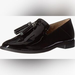 Franco Sarto Hadden Black Patent Leather Loafers with Tassels